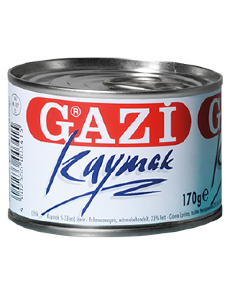 Gazi Sahne Rahmerzeugnis Dose %23 Fett 170 g (Kaymak Dose %23 Yagli)